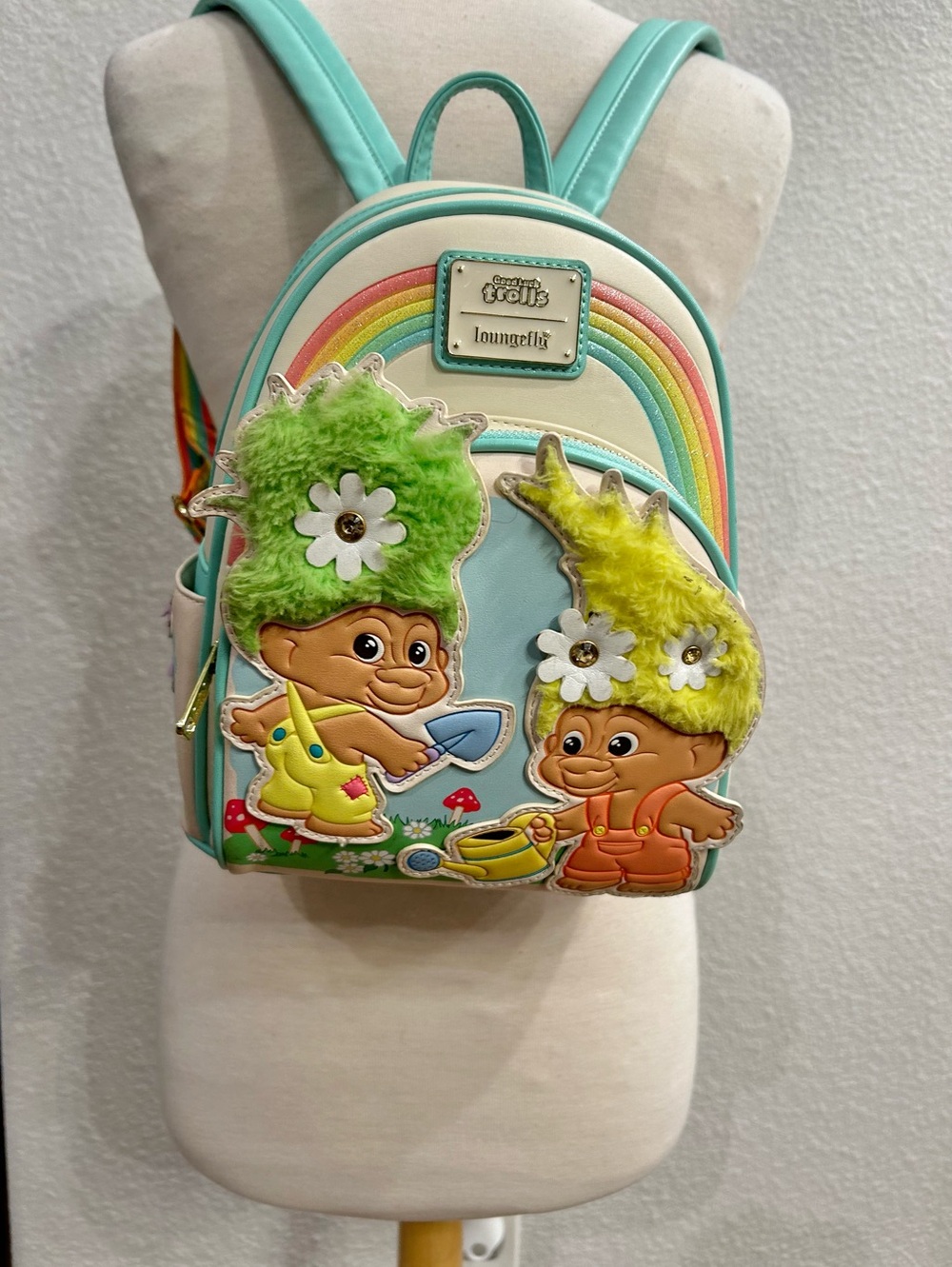 Loungefly trolls cosplay rainbow mini backpack
